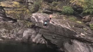 Crazy backflip off a cliff