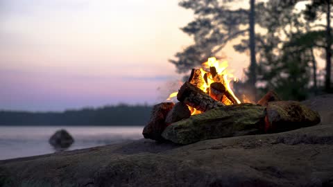 Peaceful Lakeside Camp Fire & Piano Music - Benefit Charity once monetized