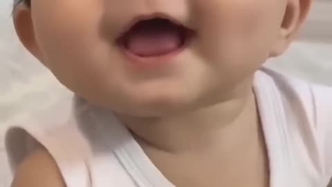 Cute baby kidding