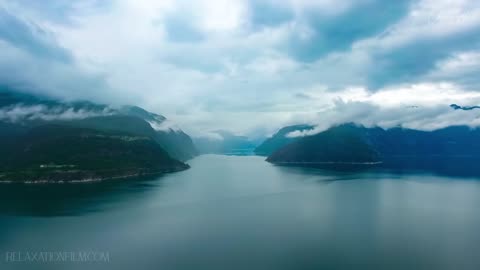 Horizon View in NORWAY - Amazing Nature of Aurlandsfjord with Relaxing Music - 4k Video HD Ultra