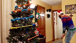 Christmas Tree Golf Trick Shot