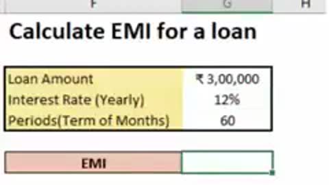 EMI Calculator in Excel