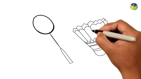 How to draw badminton racket and shuttlecock | Coloring pages of badminton racket | badminton racket