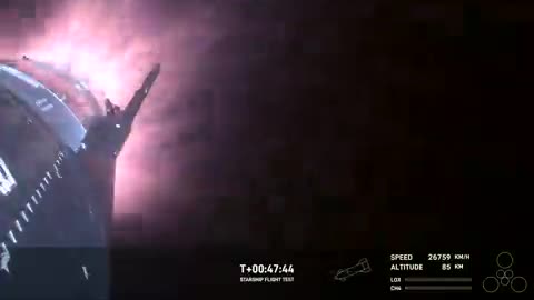 Footage of SpaceX Starship re-entering Earth's atmosphere, showcasing the dramatic event in action