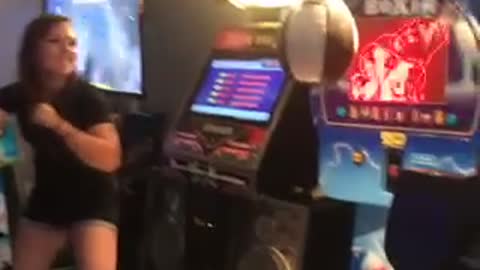 High Kicking an Arcade Punching Bag Fail