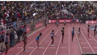 Penn relays 2023 High school girls 4x4m relay featuring Hydel, Edwin Allen and Bullis High