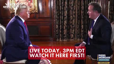 WATCH LIVE: President Trump With Piers Morgan | Today, 3PM EDT. Link In Description