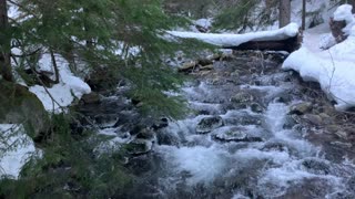 Beautiful Roaring River in Winter – Tamanawas Falls – Mount Hood – Oregon – 4K