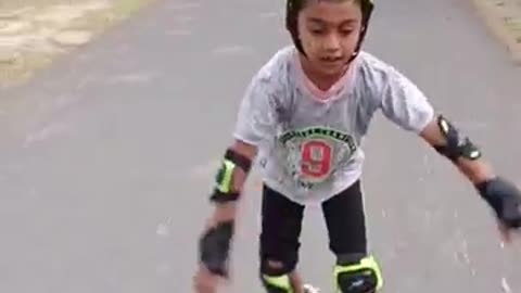 Skater boy skating in India