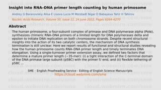 ScioBio ･ Insight into RNA–DNA primer length counting by human primosome