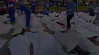 Some Nurses Do Unnecessary Climate Change Dance/Protest w/Fake Certificates, Lying On Sidewalk