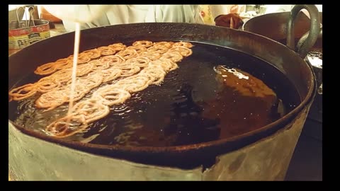 jalbiea Sweet Dish, Traditional sweet of Asia (Pakistani street Food)