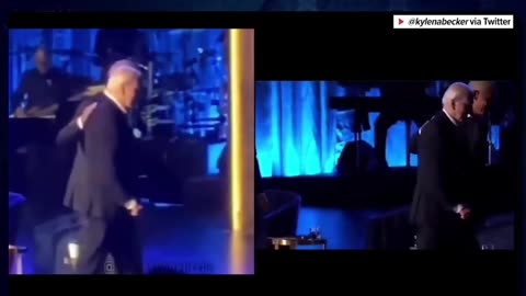 Side-by-side: Biden freezes on stage Hollywood fundraiser- Obama grabs hand to guide him off stage