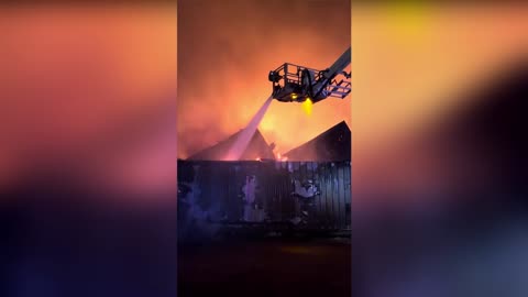Massive Inferno Engulfs Mansfield Industrial Site, Over 100 Firefighters Battle The Flames