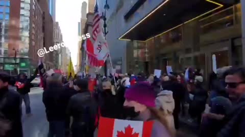 Protesters have surrounded the Canadian embassy in New York