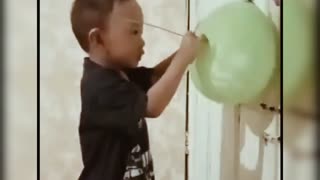 The green balloon exploded