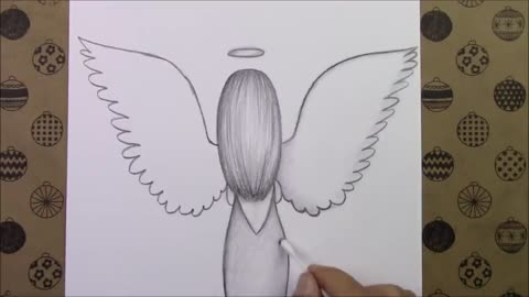 How To Draw A Girl With Angel Wings With Her Back Turned On Easy - Drawing Hobby Simple Drawings