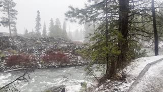 Hiking in HEAVY HAIL by a Gorgeous River – Deschutes River Trail – Central Oregon – 4K