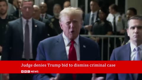 Donald Trump gives speech as New York criminal trial date set _ BBC News