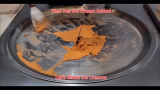 Thai Tea Ice Cream Rolled ASMR @Let's Make Ice Creams