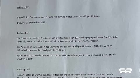 🔥 💥 🔥 💥 Leaked Dossier Shows German Government Conspired To Silence Reiner Fuëllmich