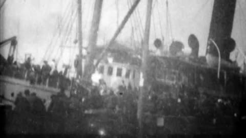 Steamship "Queen" In Seattle (1897 Original Black & White Film)