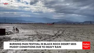 TAKE A LOOK: Heavy Rain Creates Muddy Conditions At Burning Man Festival In Black Rock Desert