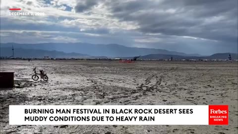 TAKE A LOOK: Heavy Rain Creates Muddy Conditions At Burning Man Festival In Black Rock Desert