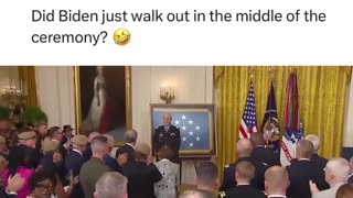 President Biden walking out of a ceremony