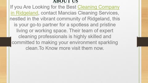 Best Cleaning Company in Ridgeland