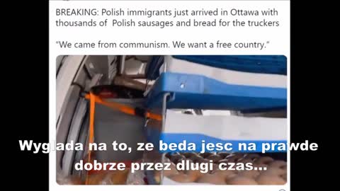 Polki przywiozły prowiant dla truckerow - Konwój Wolności 2022
