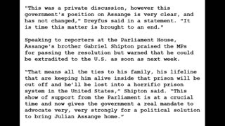 24-0215 - Australia Passes Motion - Julian Assange to Come Home - No to US Extradition