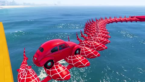 GTA V New Epic Parkour Race For Car Racing Challenge by Cars and Motorcycle, Founded Spider Shark1