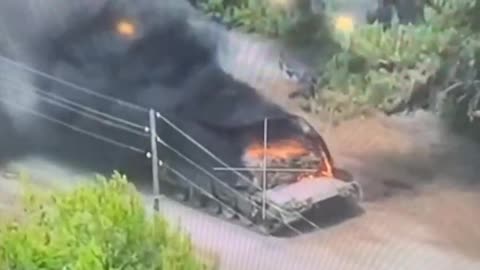 Russian APC Engulfed in Flames(Vovchansk, Ukraine)