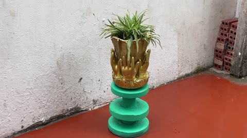 Creative Ideas From Gloves And Cement . How To Make Unique Flower Pots At Home .