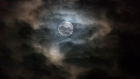 Moon and cloud in night