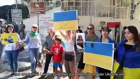 Libanon. Die heutige Protestaktion unter den Mauern der russischen Botschaft in Beirut. Übrigens