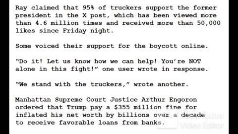 24-0217 - Trump-loving Truckers Refusing to Drive to NYC After His $355M Fraud Ruling