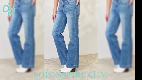 RISEN Full Size High Waist Straight Jeans #risenjeans #denimlover #jeanaholic #highwaistedjeans