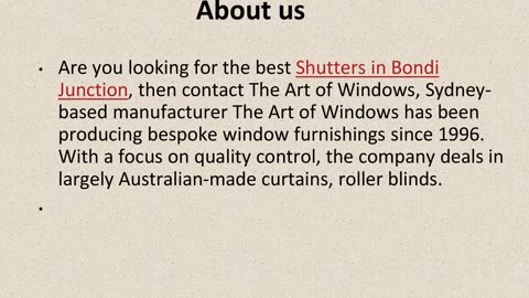 Best Shutters in Bondi Junction.