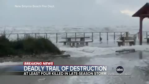 Rare November hurricane cuts path of destruction along Florida’s Atlantic coast