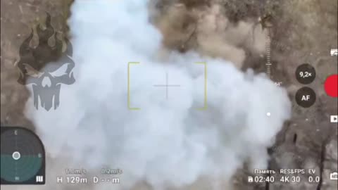 Russian drone attack on a Ukrainian dugout