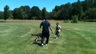 Fiona playing soccer at the picnic