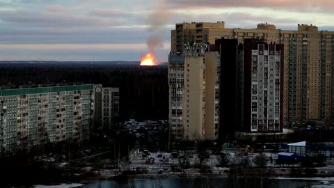 Fire erupts after gas pipe explosion near St. Petersburg