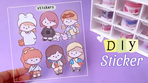 ( part-1) how to make kawaii sticker at home /handmade cute kawaii sticker /DIY sticker /paper craft