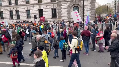 Climate protesters gather on Westminster Streets for Earth Day