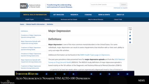 Alto Neuroscience Novartis 35M ALTO-100 Depression