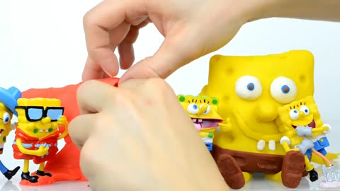 Spongebob Squarepants: Play-Doh Kinder Surprise Egg Toys Galore! 🎉