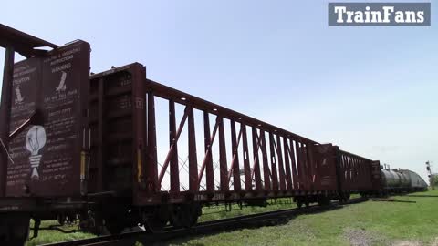 TRAIN 396 - CN 3841 & CN 3839 Engines Manifest Train Eastbound In Ontario