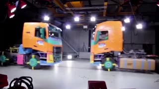 Volvo Scania trucks crash test